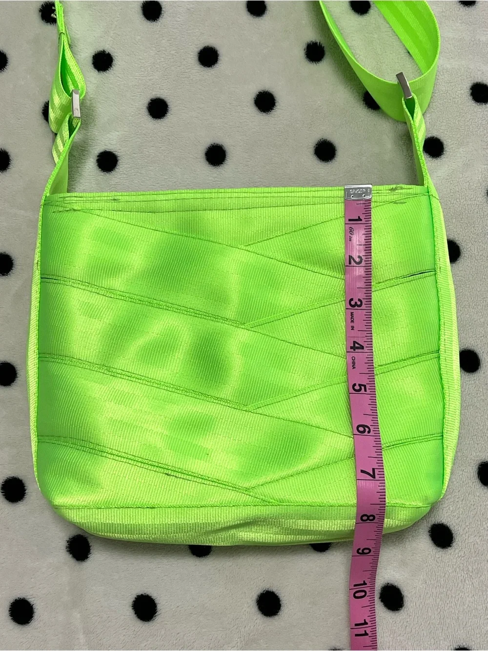 Neon Green Seat Belt Crossbody Bag by FiberTime